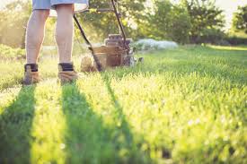 Mowing a lawn