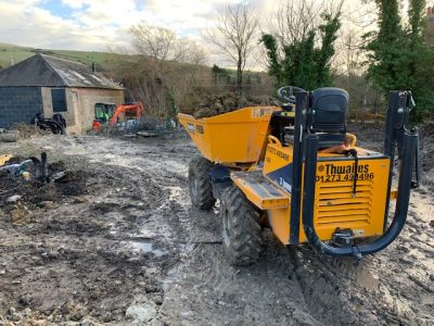  moving soil round the site