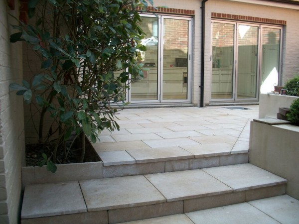 Aspect of the court yard garden designed and landscaped by Arcadia garden Design in Hove, E. Sussex