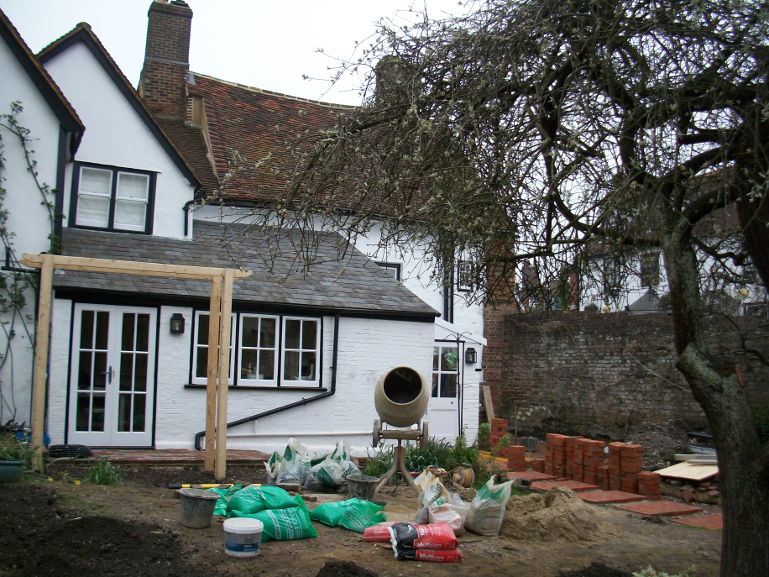 landscaping is underway in the walled garden Lewes