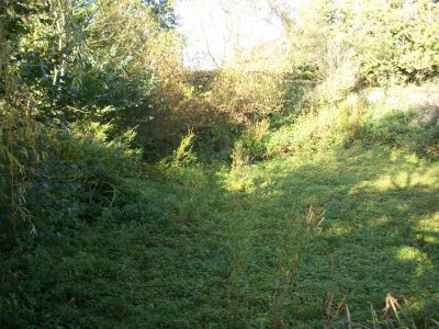 view of pond from Brye before landscaping begins